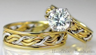 unique-diamond-braided-wedding-ring-set-plate-Todd Alan Gallery